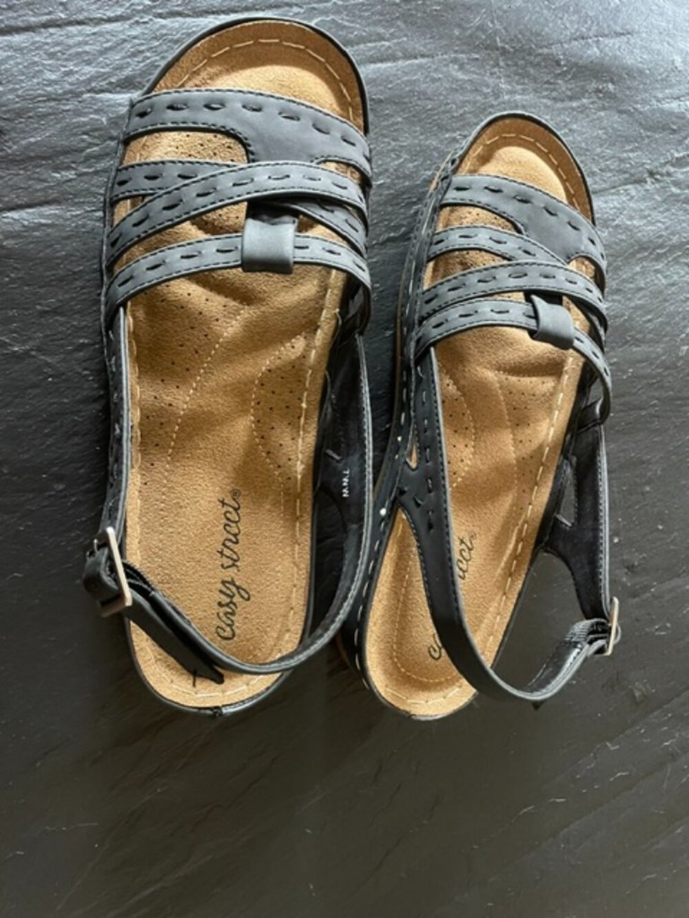 Easy Street Kehlani women's sandal - black - US size 7W